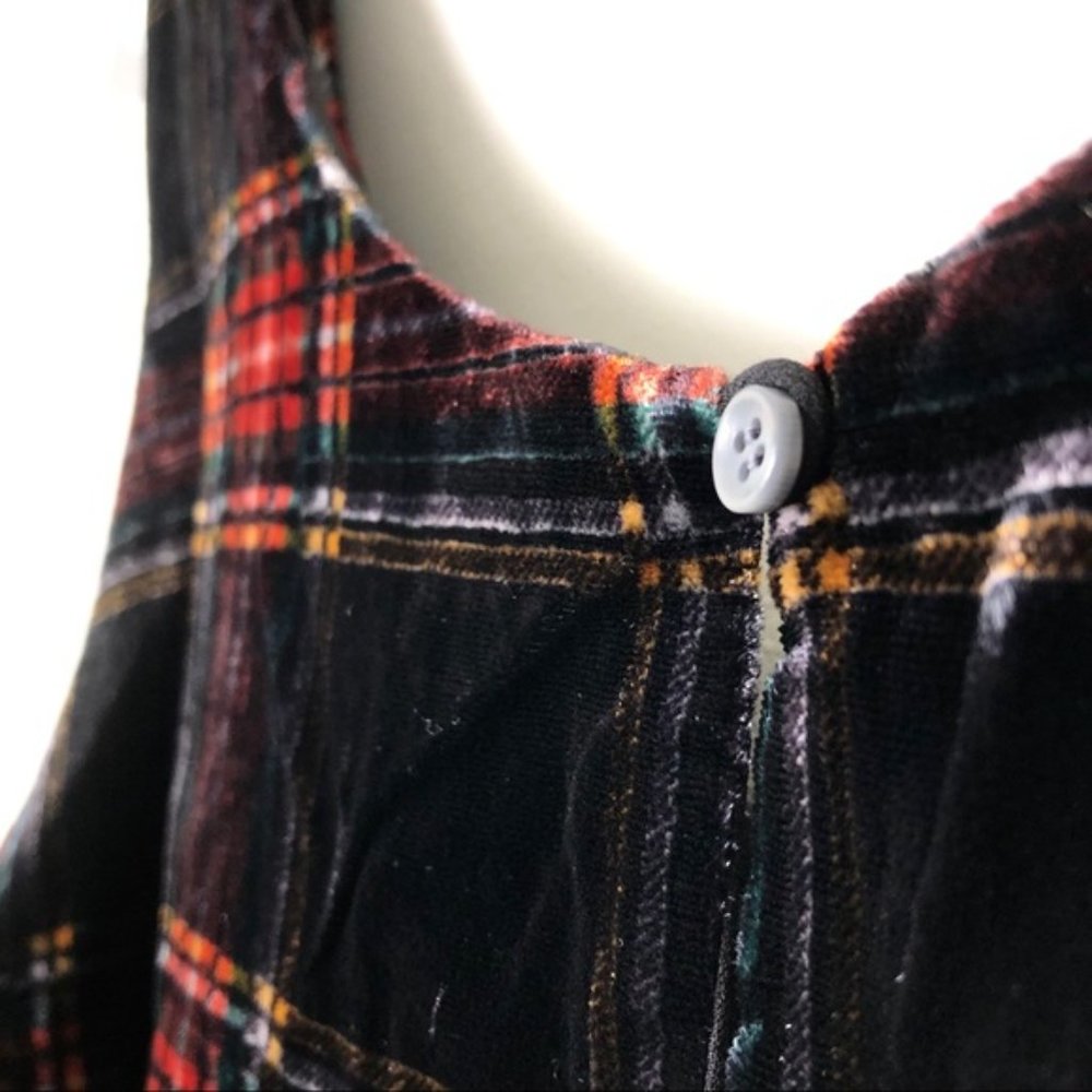 J. CREW Women’s Black Red Velvet Tank Top Size 8 Stewart Tartan Sleeveless - Picture 8 of 15
